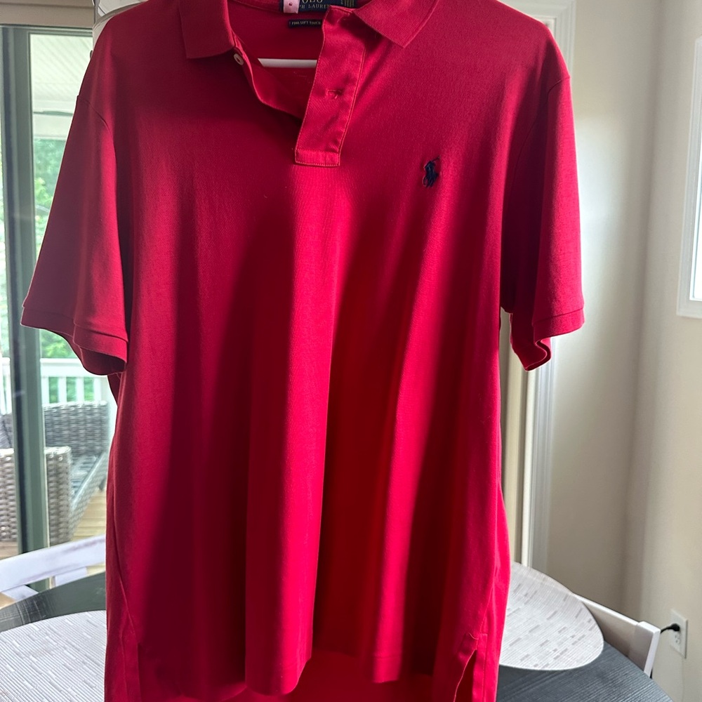 Men’s Polo Pima Soft Touch Polo Red size Large